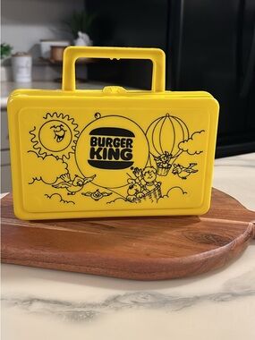 Vintage Burger King Kids Yellow Play Lunchbox or Pencil Case